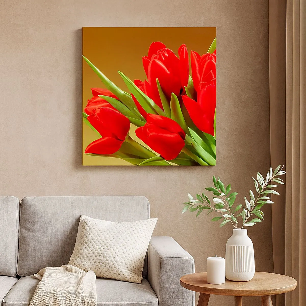 Lærredstryk - Billede på lærred - En flok forårsglæde - 30x30 cm