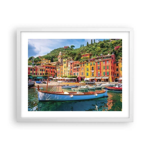 Plakat i hvid ramme - En italiensk morgen - 50x40 cm