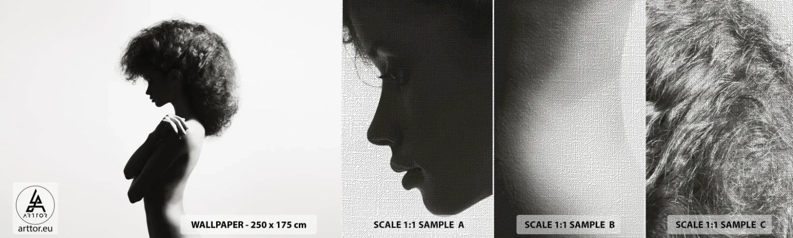 Prøve Fototapet Premium Canvas - Som en blomst på en slank stilk - Kvinde, Legeme, Model - 100x30 cm