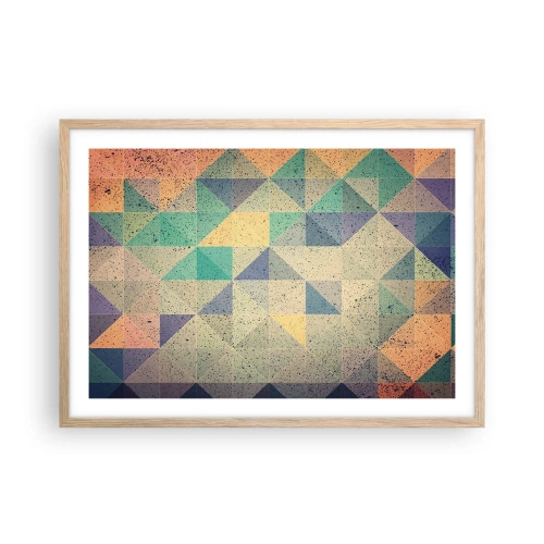 Plakat i ramme af lyst egetræ - Republikken trekanter - 70x50 cm