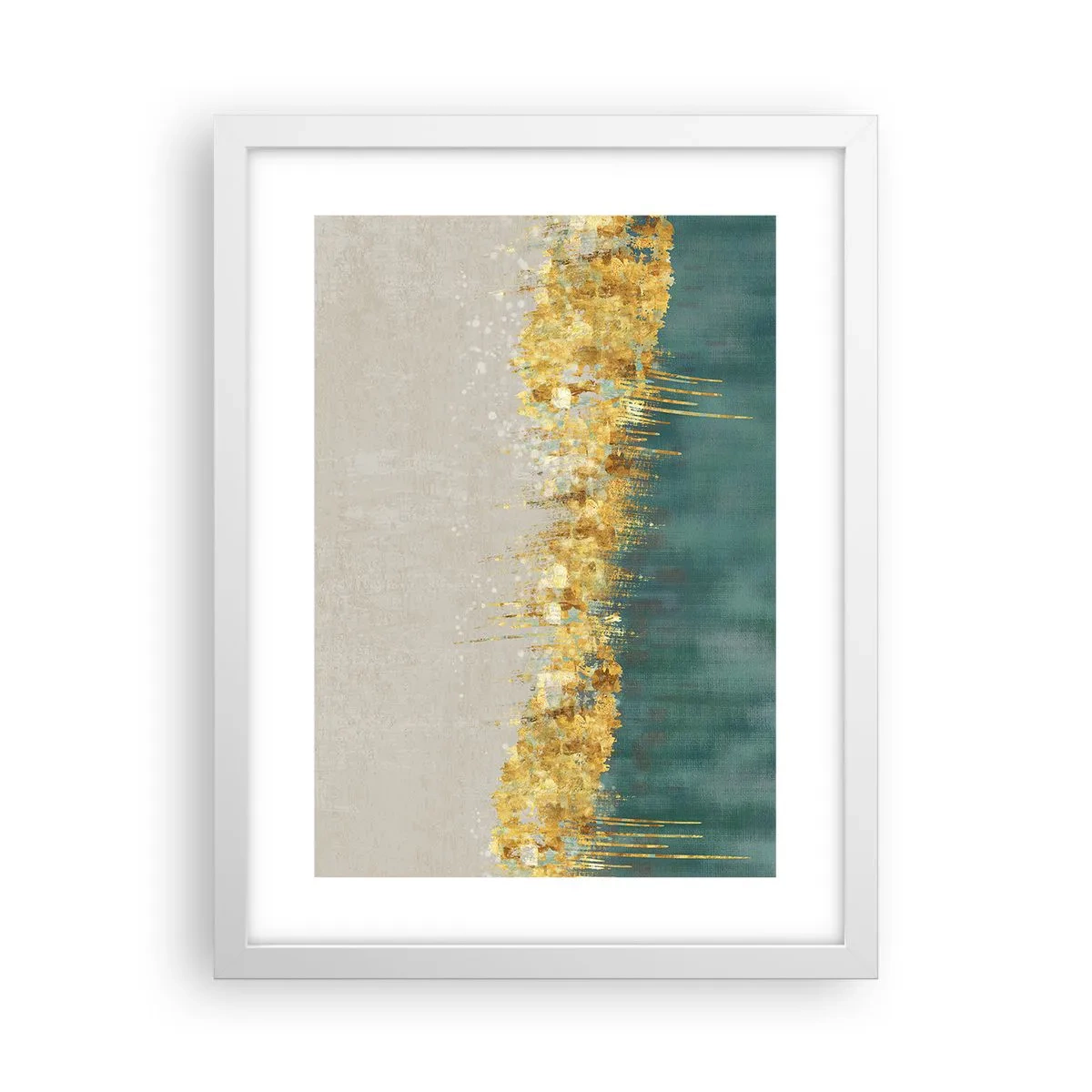 Plakat i hvid ramme - Den gyldne grænse - 30x40 cm