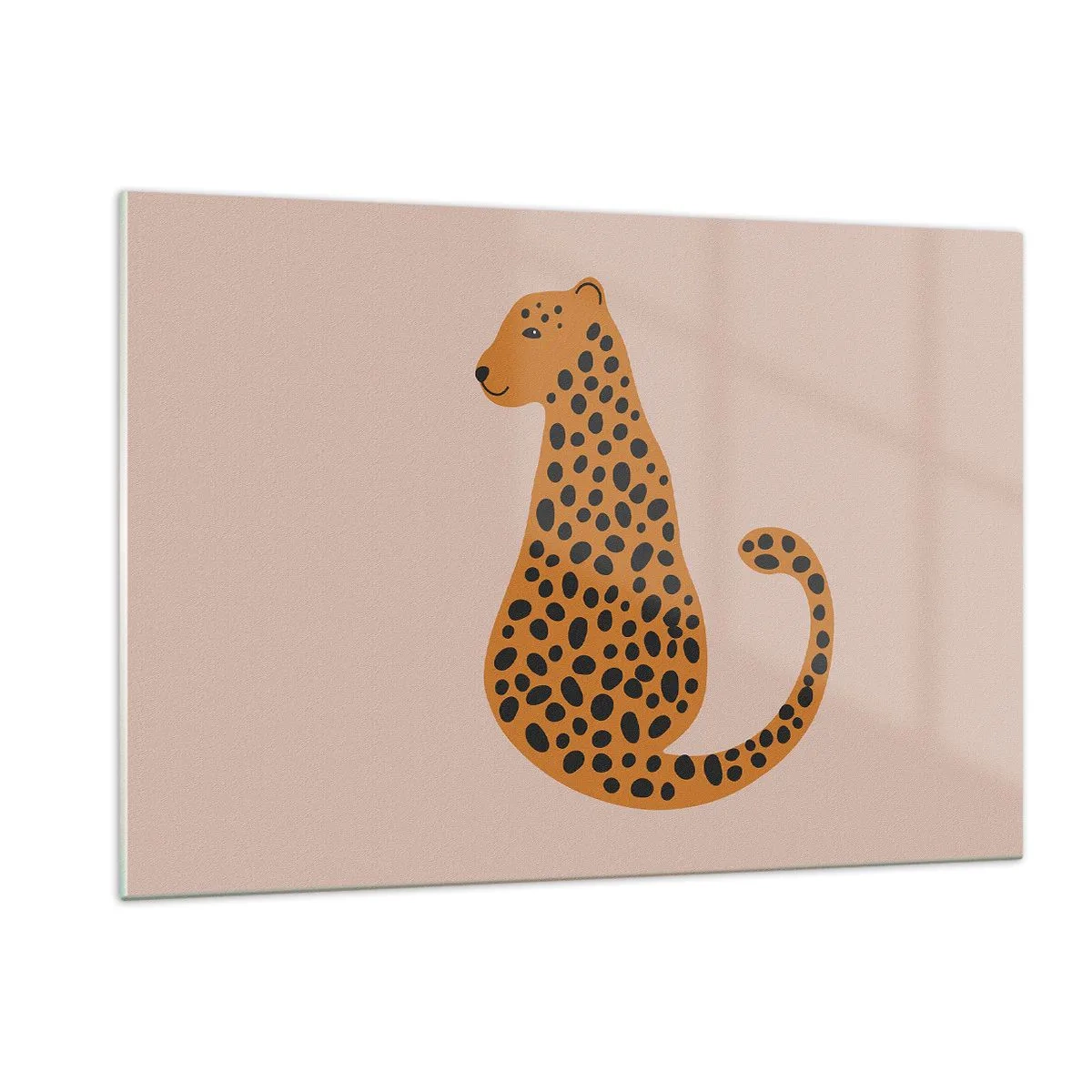 Billede på glas - Leopardprint er et moderigtigt mønster - 120x80 cm