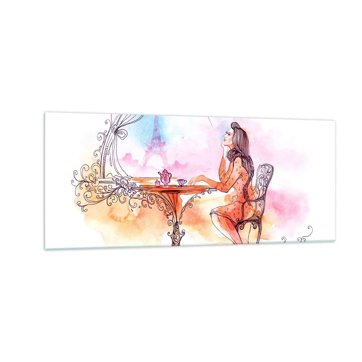 Billede på glas - Parisisk elegance - 100x40 cm