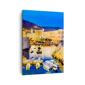 Lærredstryk - Billede på lærred - En lysende nat på Adriaterhavet - 50x70 cm