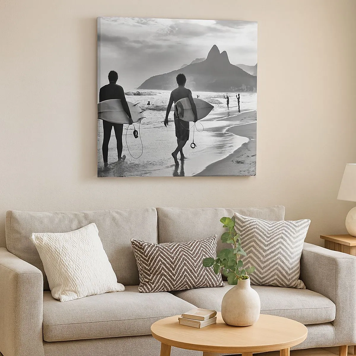 Lærredstryk - Billede på lærred - Samba til én bølge - 30x30 cm