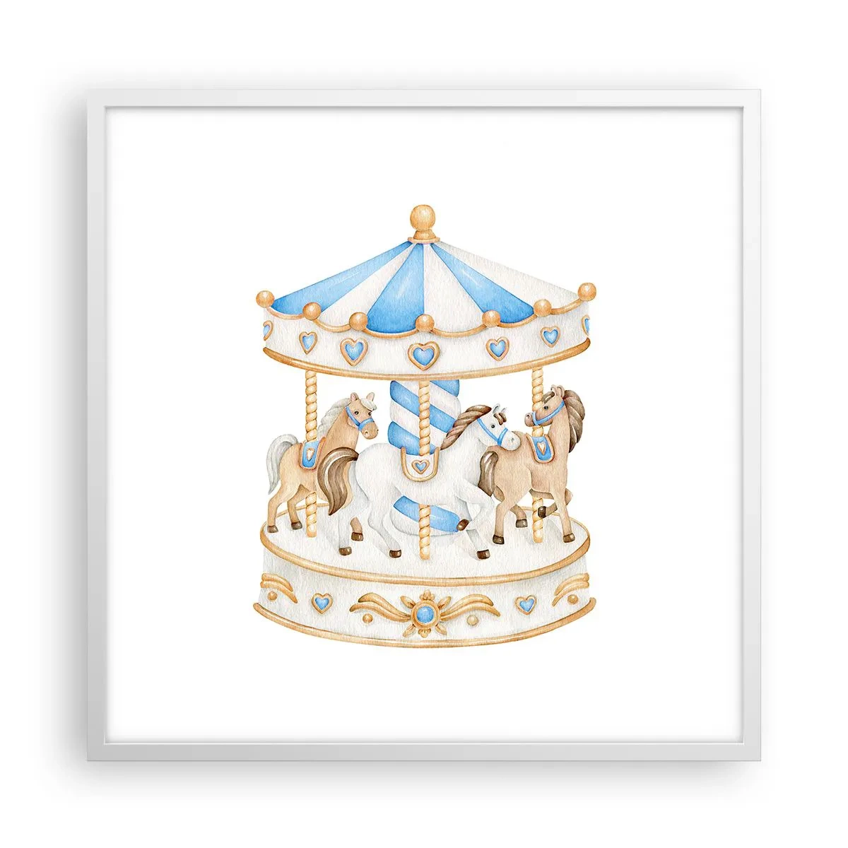 Plakat i hvid ramme - Sød barndom - 60x60 cm