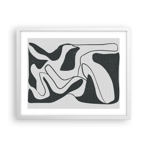Plakat i hvid ramme - Abstrakt leg i en labyrint - 50x40 cm