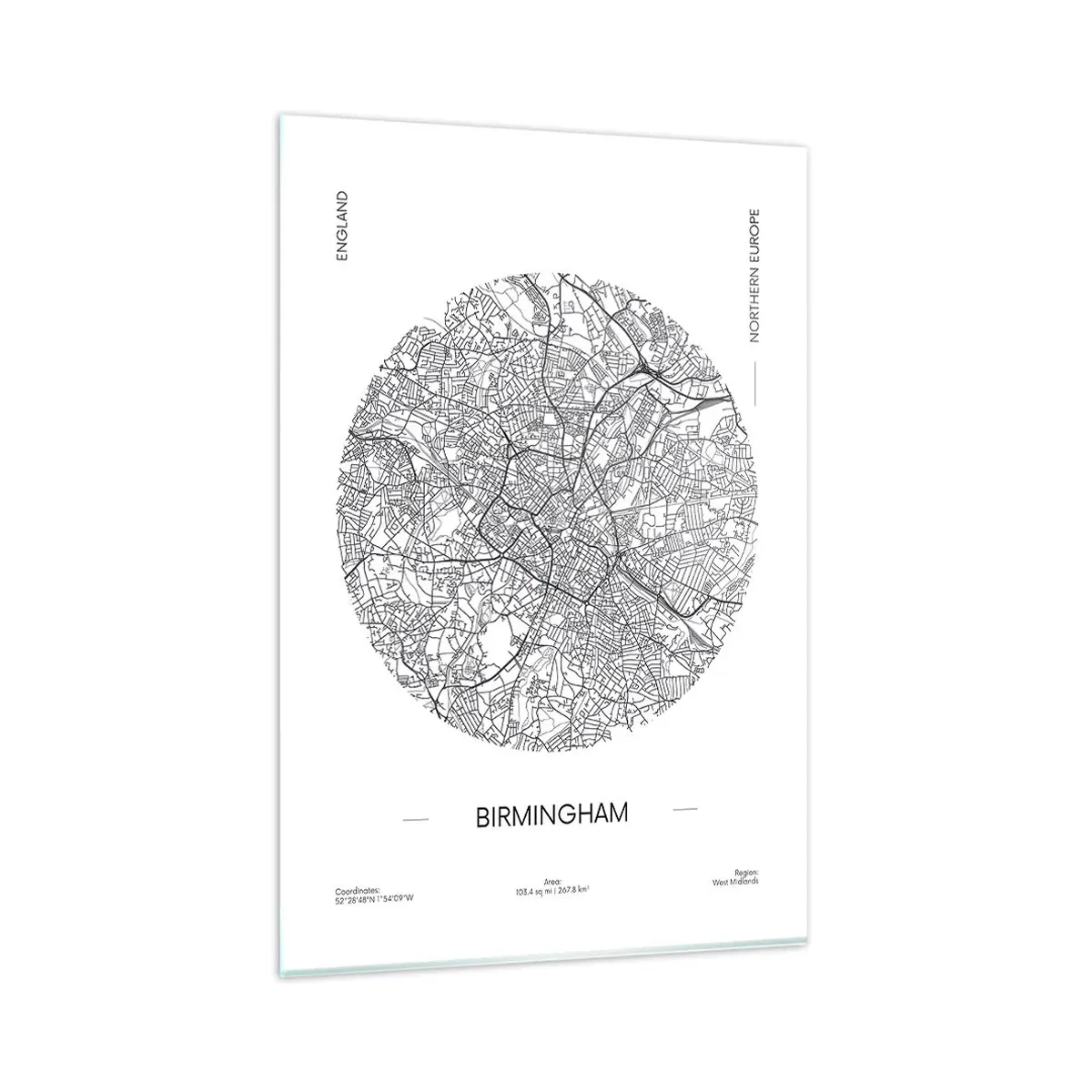 Billede på glas - Birminghams anatomi - 80x120 cm