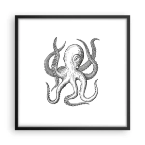 Plakat i sort ramme - Dans med bølger - 50x50 cm