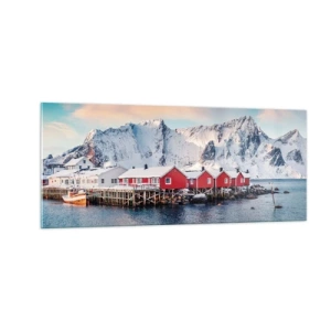 Billede på glas - Nordlig tilbagetrækning - 100x40 cm