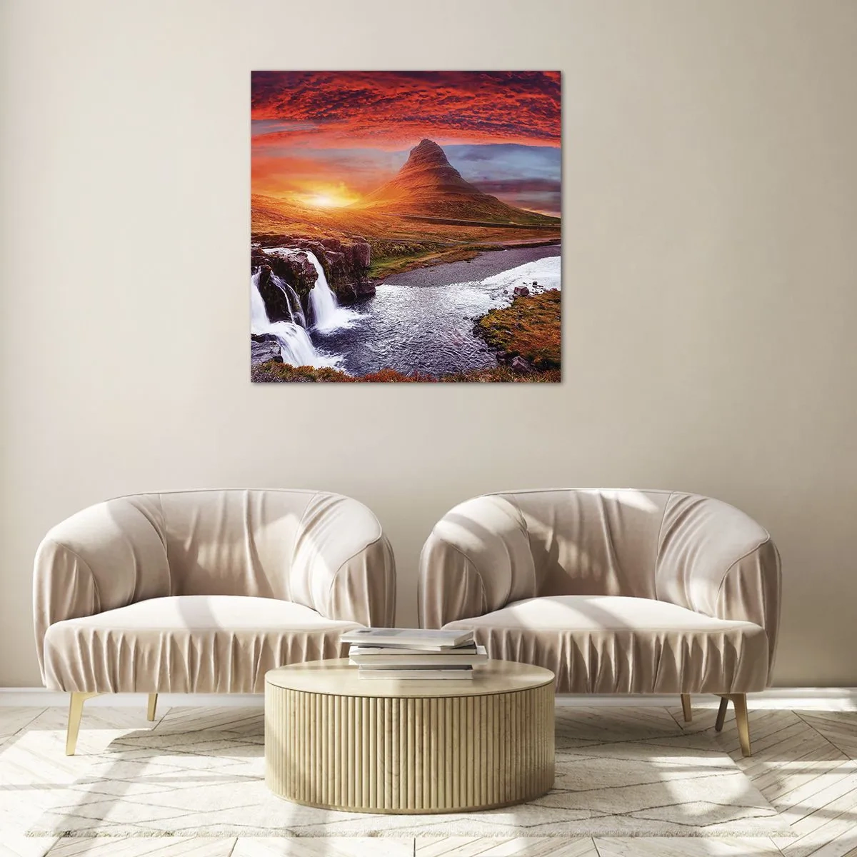 Billede på glas - En udsigt over Midgård - 40x40 cm