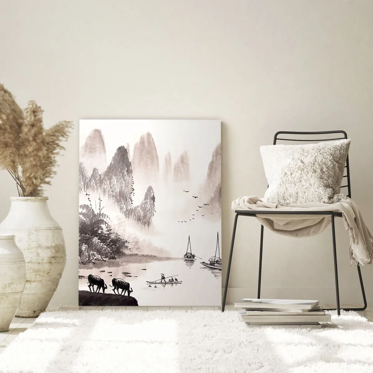 Billede på glas - Østens eksotiske hverdag - 80x120 cm