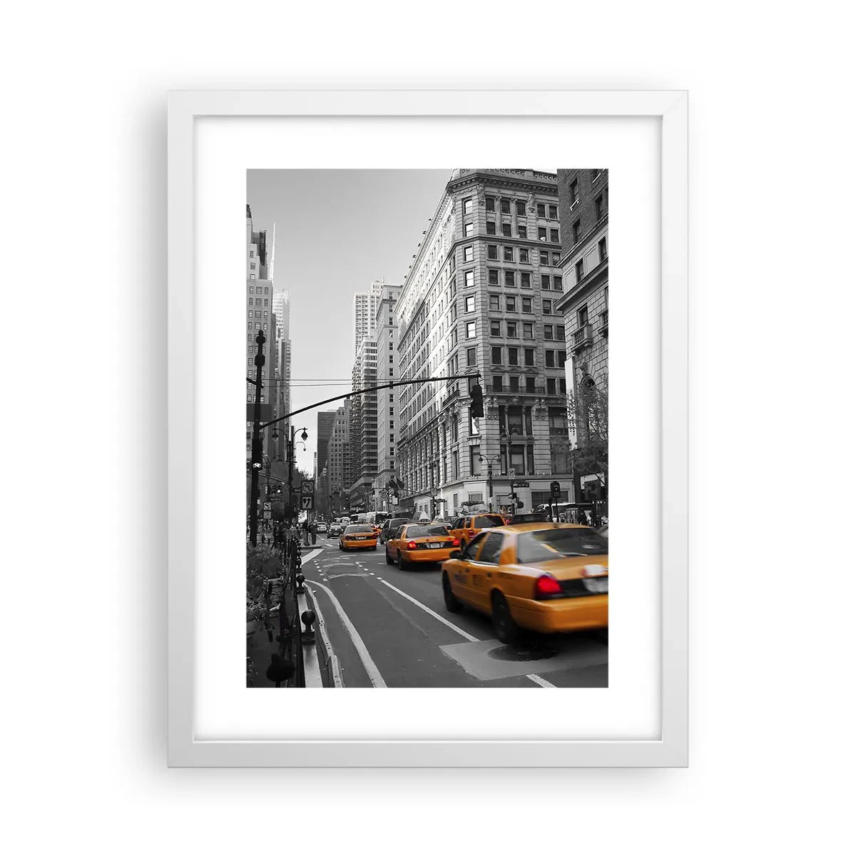 Plakat i hvid ramme - Storbyens sol - 30x40 cm