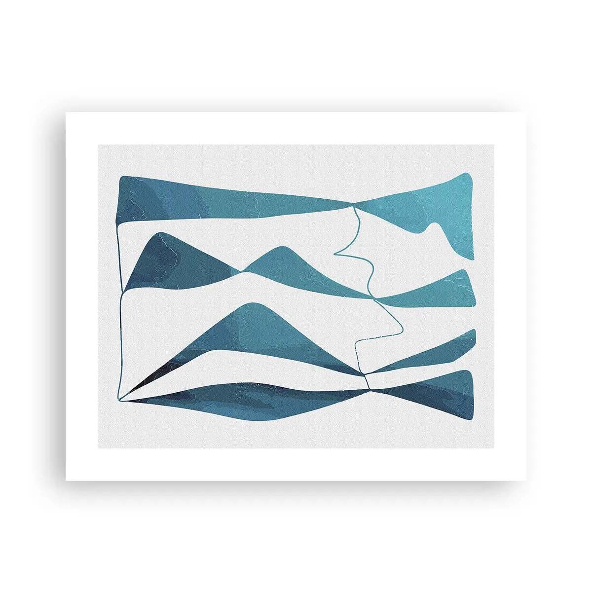 Plakat - Abstraktion: en turkis sammensætning - 50x40 cm