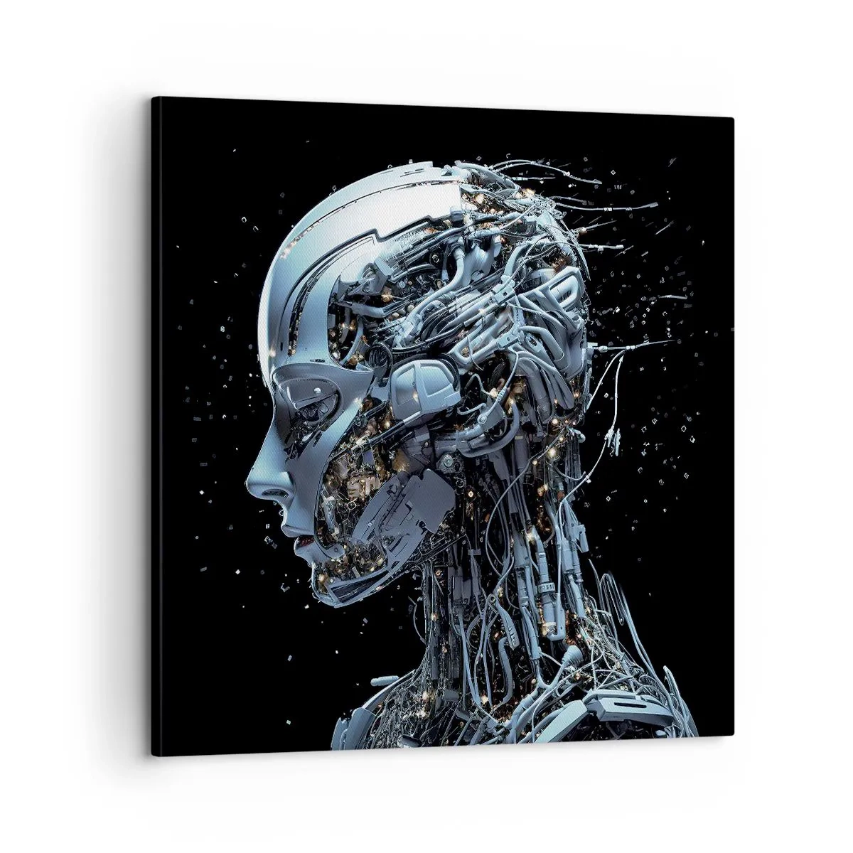 Lærredstryk - Billede på lærred - Teknologi er en kvinde - 60x60 cm