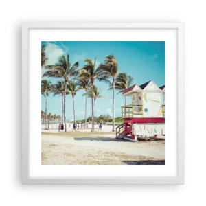 Plakat i hvid ramme - En smuk dag foran dig - 40x40 cm