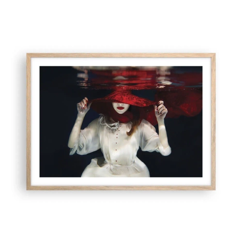 Plakat i ramme af lyst egetræ - Vidunderkvinden - 70x50 cm