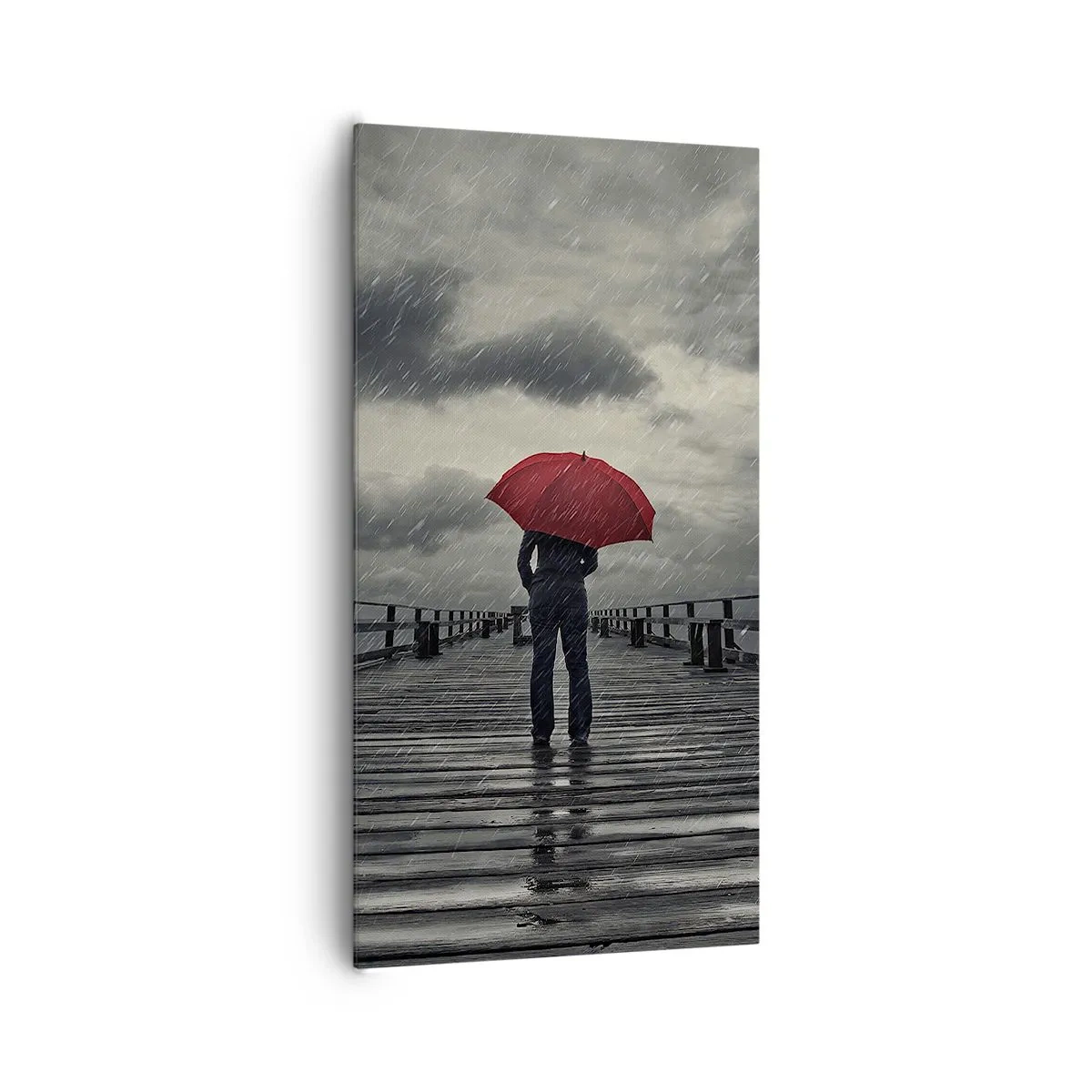 Lærredstryk - Billede på lærred - Det er ingenting, hvis det regner - 65x120 cm