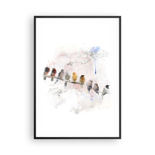 Plakat i sort ramme - Møde med vinger - 70x100 cm