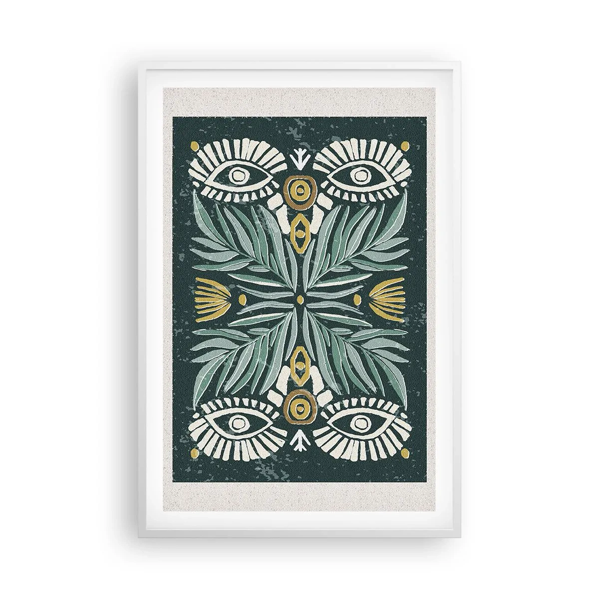 Plakat i hvid ramme - Som en folkeudskæring - 61x91 cm