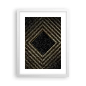 Plakat i hvid ramme - Geometri i glamour-stil - 30x40 cm