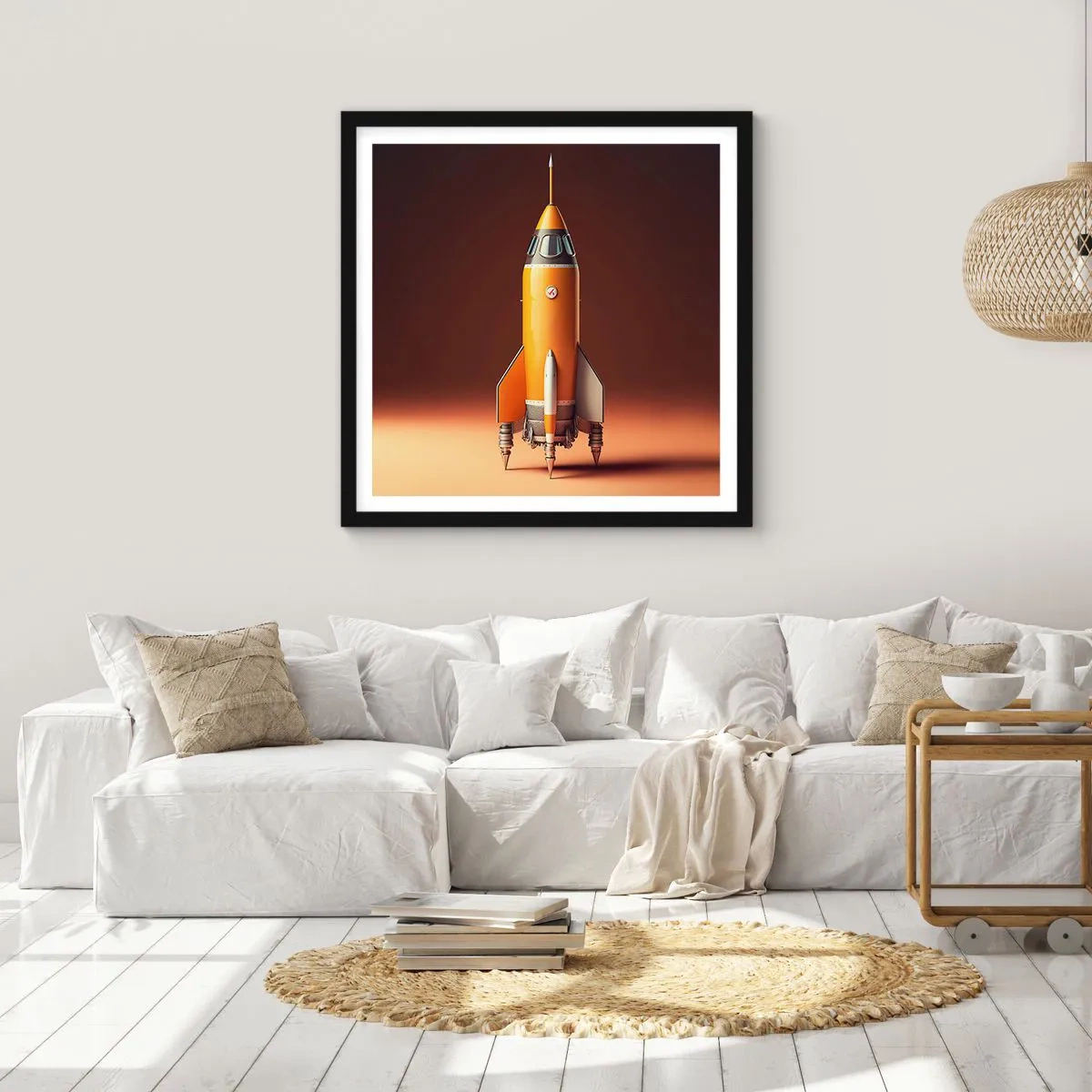 Plakat i sort ramme - Det begynder med en drøm - 60x60 cm