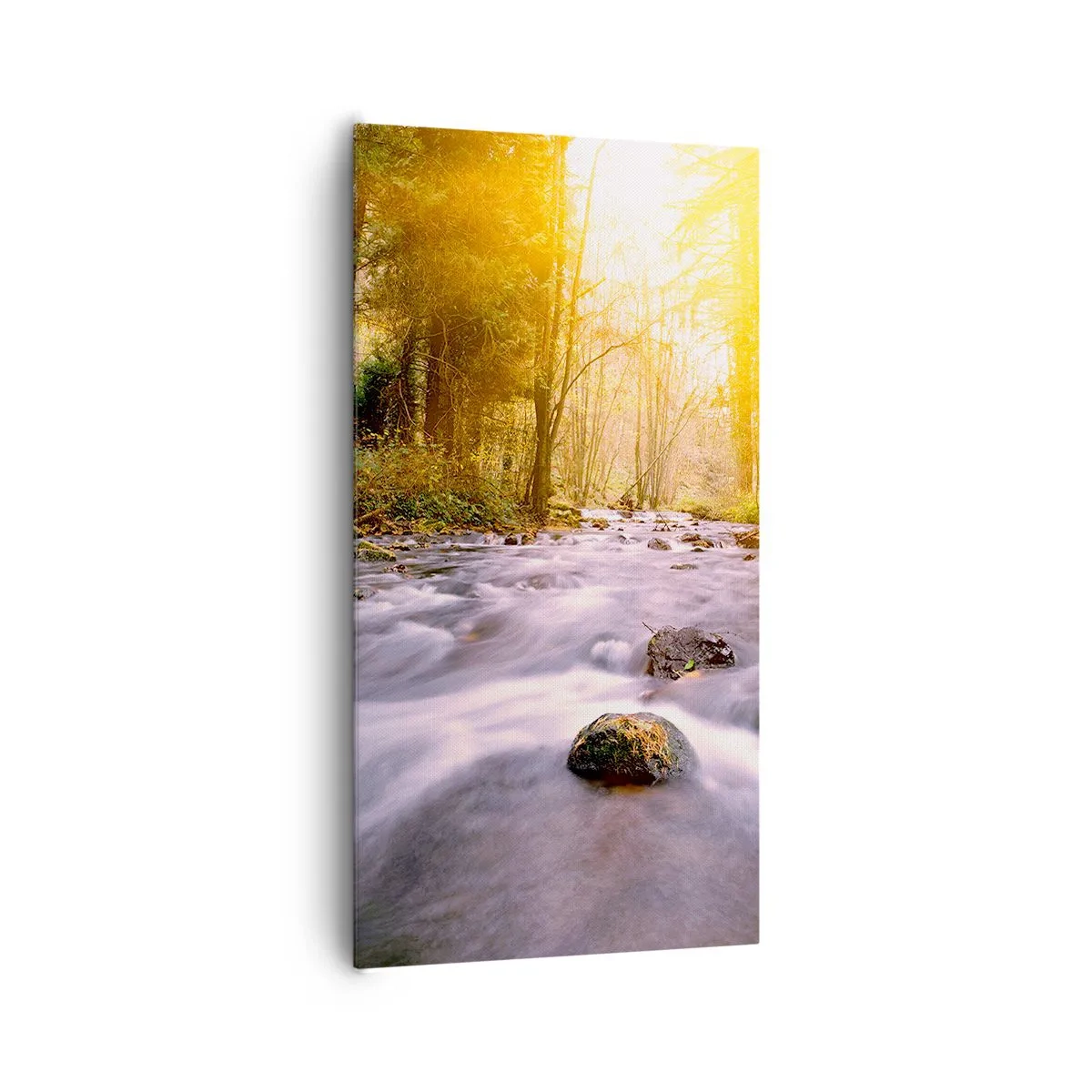 Lærredstryk - Billede på lærred - Malachit i sølv- og guldfatning - 65x120 cm