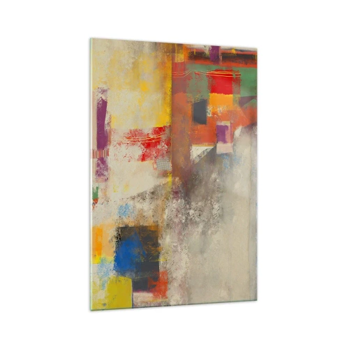 Billede på glas - Geometri af farver - 70x100 cm