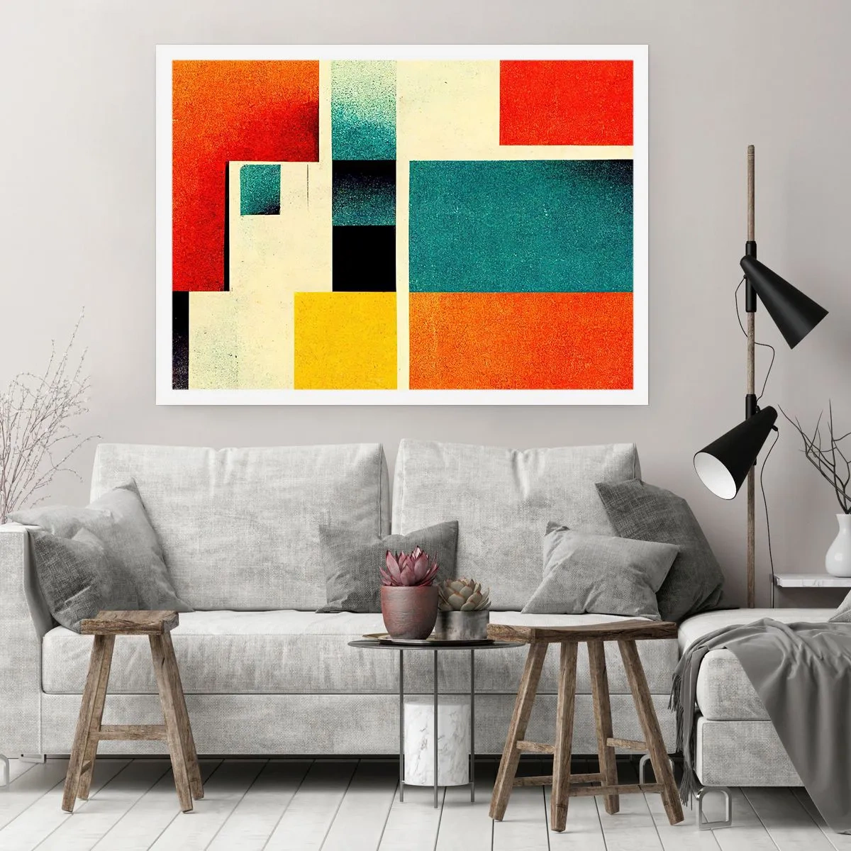 Plakat - Geometrisk abstraktion - god energi - 91x61 cm
