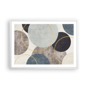 Plakat i hvid ramme - Hjul efter hjul - 70x50 cm