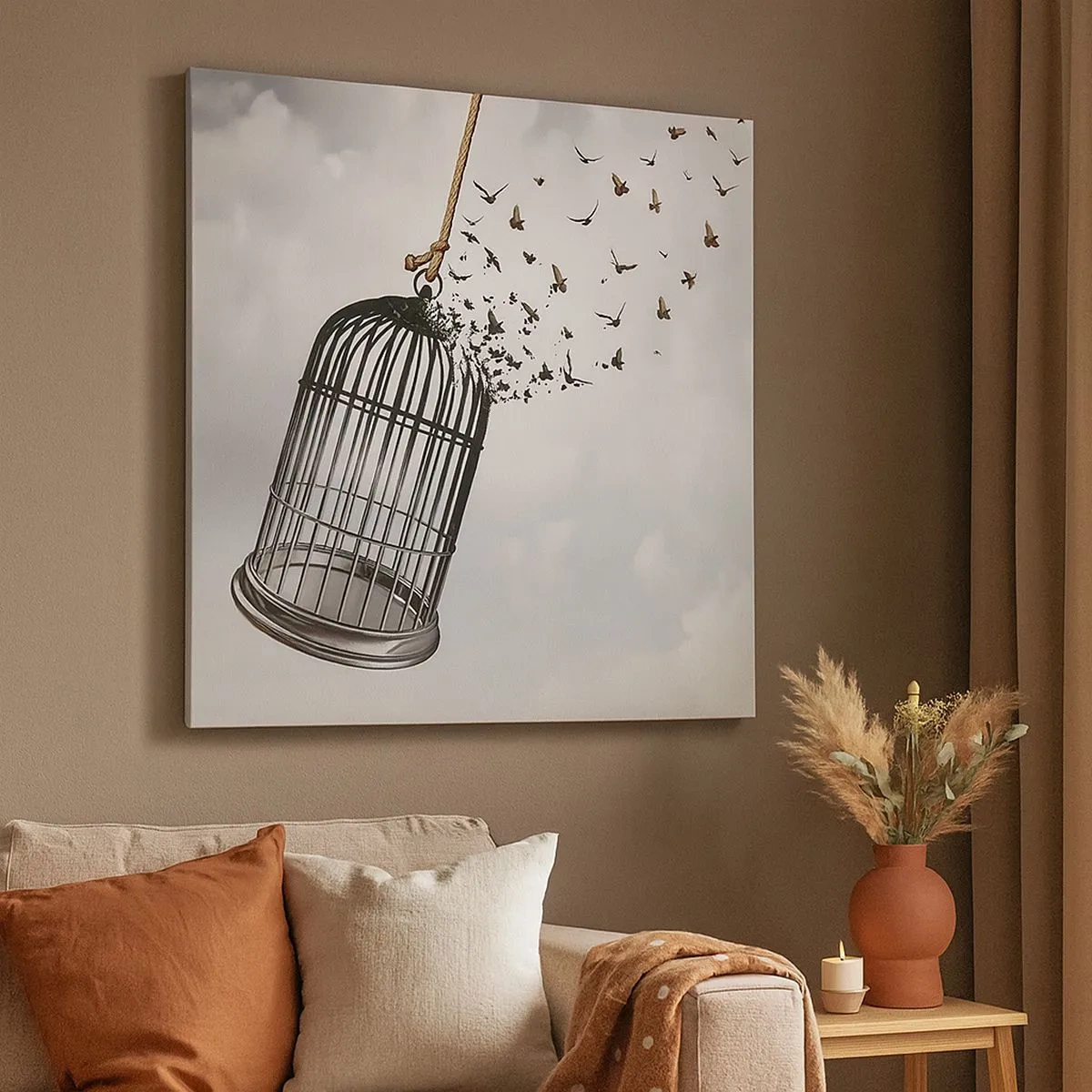 Lærredstryk - Billede på lærred - Tro...håb...frihed! - 30x30 cm