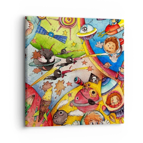 Lærredstryk - Billede på lærred - Et storslået rumeventyr - 30x30 cm