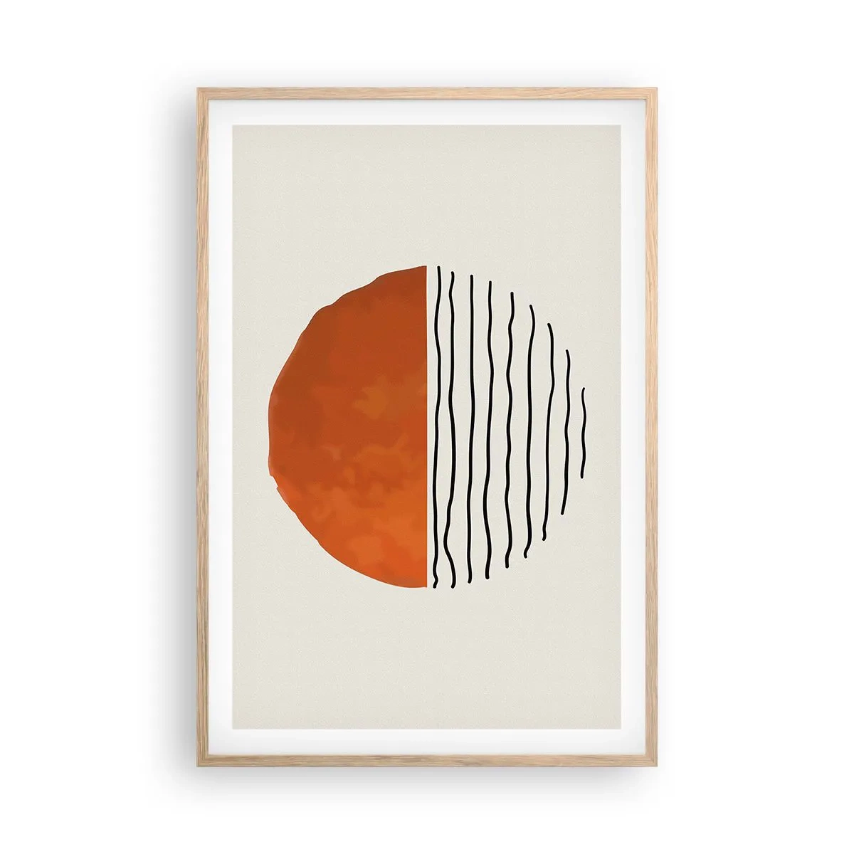 Plakat i ramme af lyst egetræ - I en japansk atmosfære - 61x91 cm