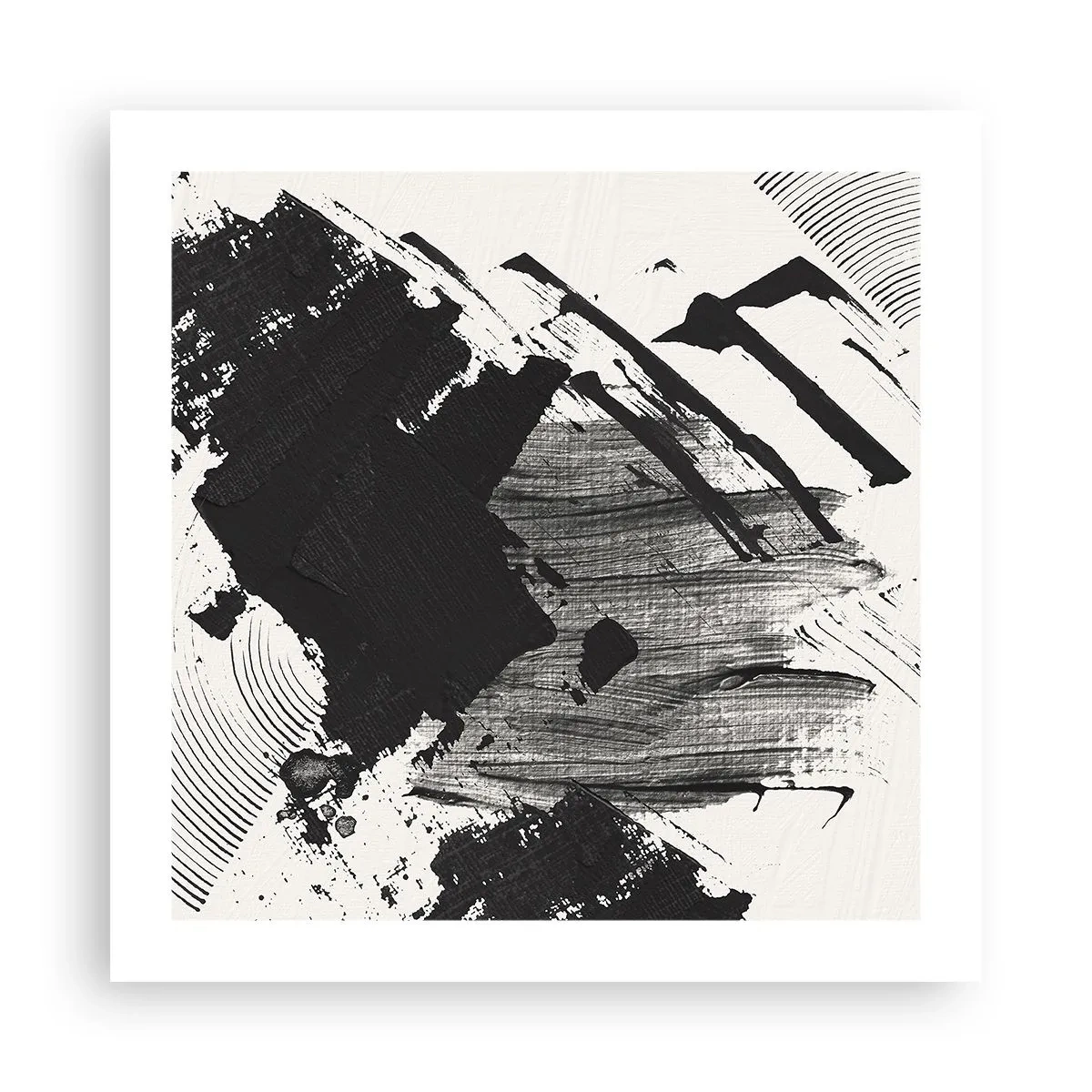 Plakat - Abstraktion - det sortes udtryk - 50x50 cm