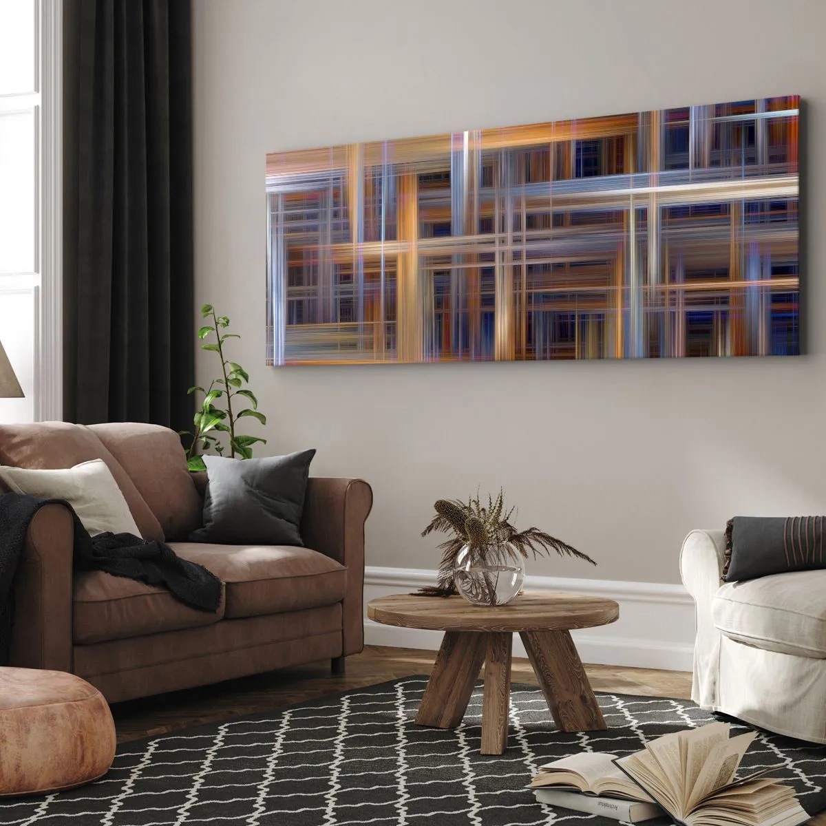 Lærredstryk - Billede på lærred - Vævet af lys - 90x30 cm