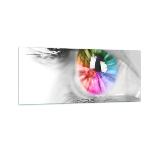 Billede på glas - Se verden i farver - 100x40 cm