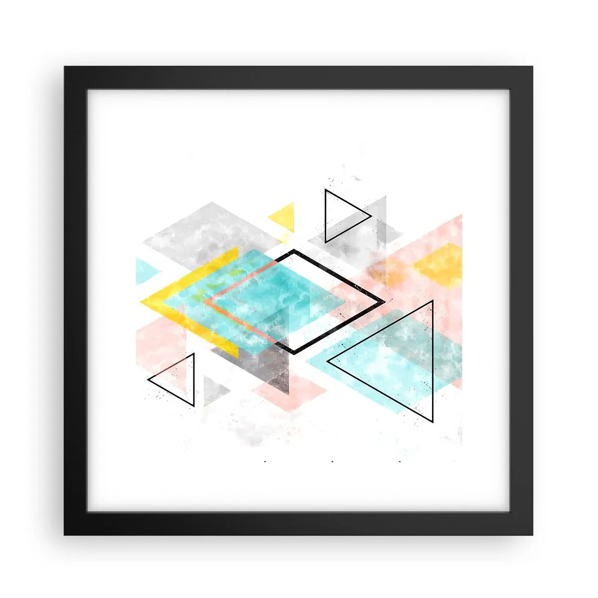 Plakat i sort ramme - Geometrisk leg - 30x30 cm