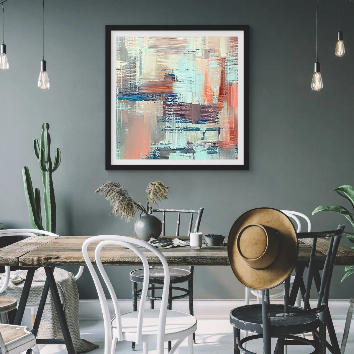 Plakat i sort ramme - At nå lyset - 40x40 cm