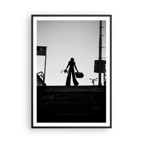 Plakat i sort ramme - Vandring i byen - 70x100 cm