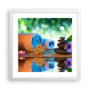 Plakat i hvid ramme - Tid til kroppen - 40x40 cm