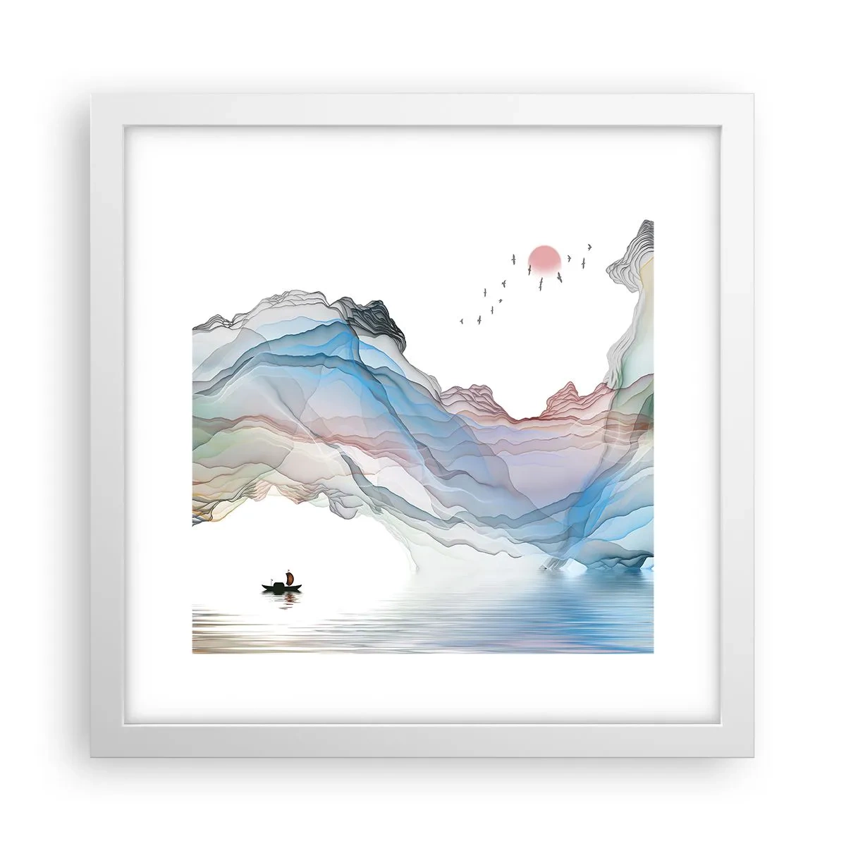 Plakat i hvid ramme - Mod krystalbjergene - 30x30 cm