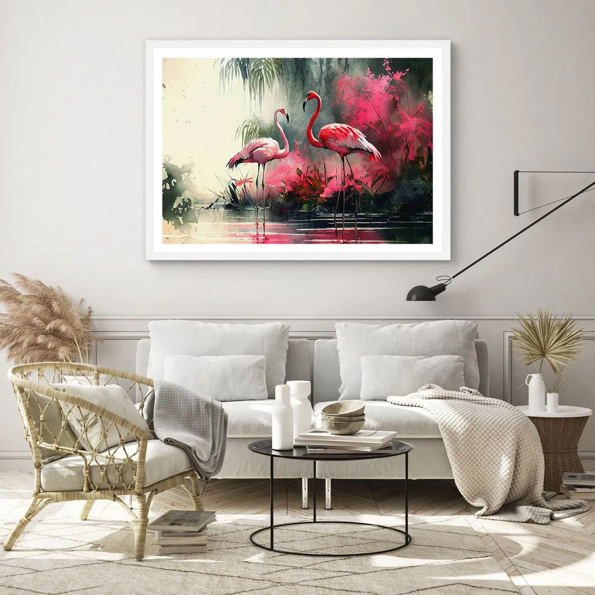 Plakat i hvid ramme - En lektion i naturlig charme - 100x70 cm