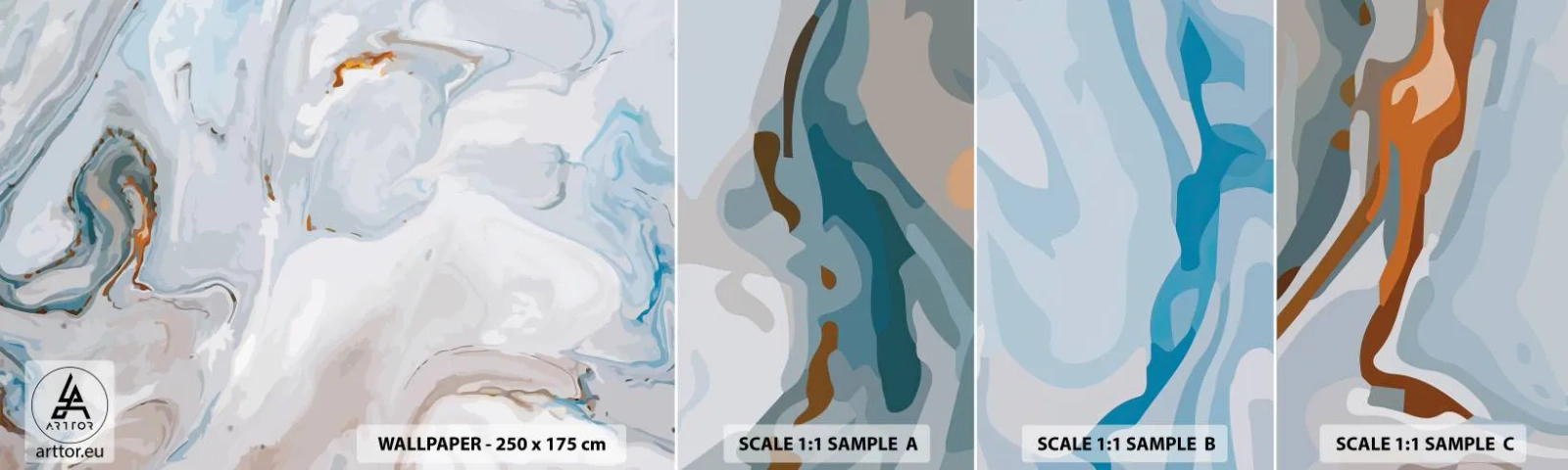 Fototapet Prøve Standard Eco - Hvid opløftet - Abstraktion, Stykke, Moderne mønster - 100x30 cm