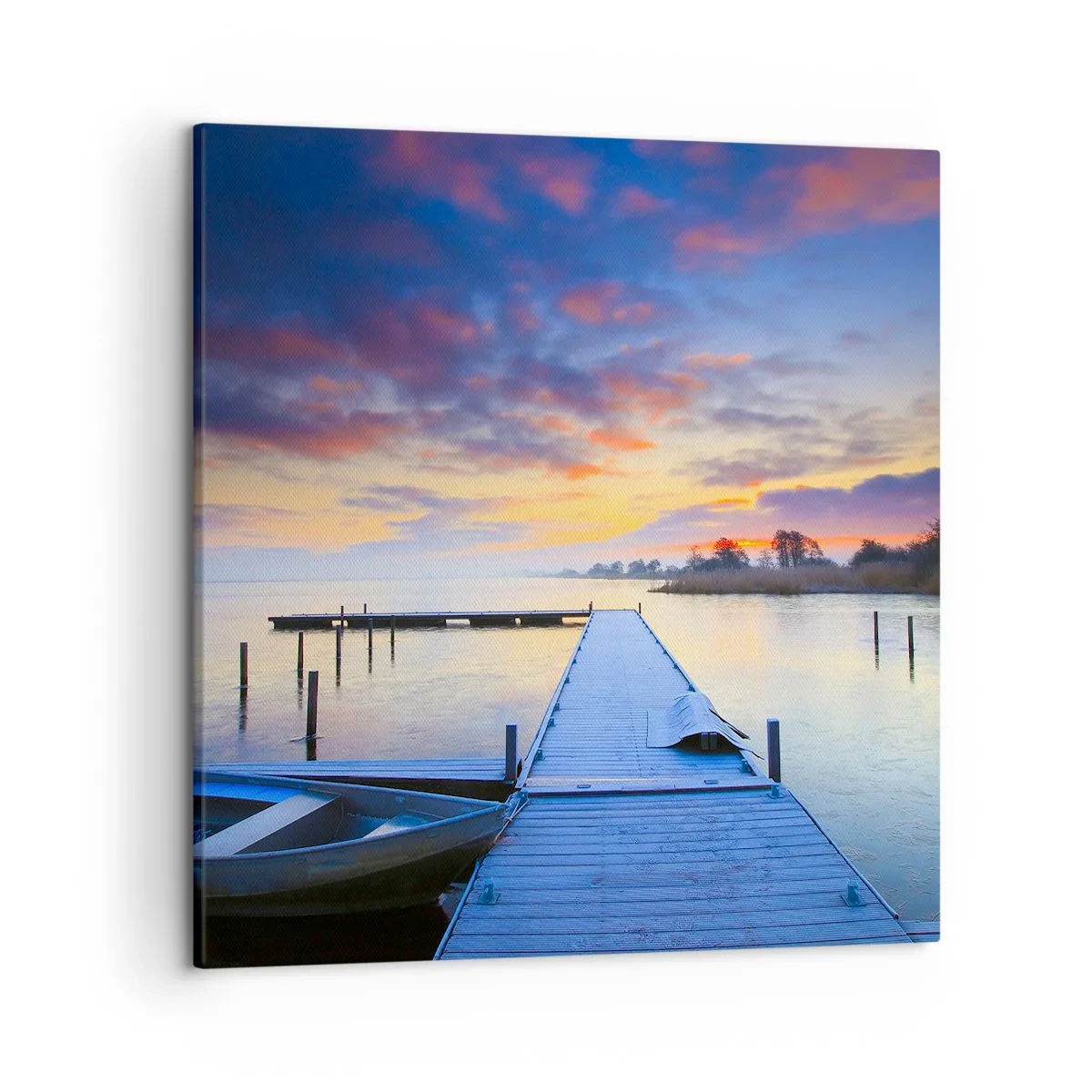 Lærredstryk - Billede på lærred - Violet-gylden sindsro - 50x50 cm