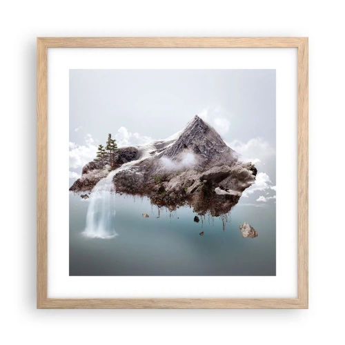 Plakat i ramme af lyst egetræ - Set gennem en surrealists øjne - 40x40 cm