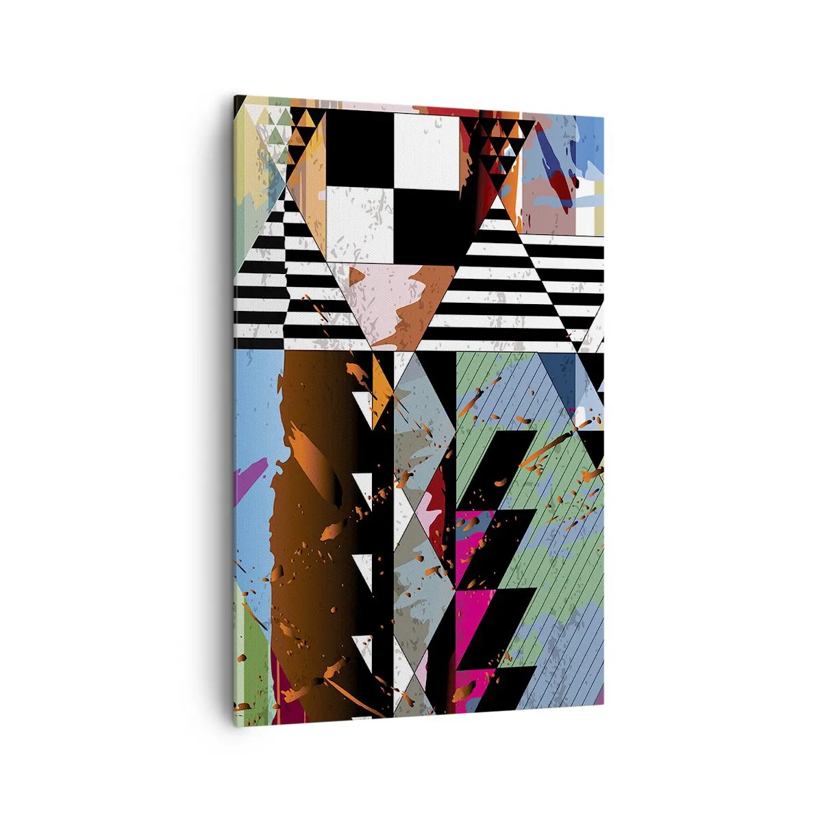 Lærredstryk - Billede på lærred - Geometrisk og organisk - 80x120 cm