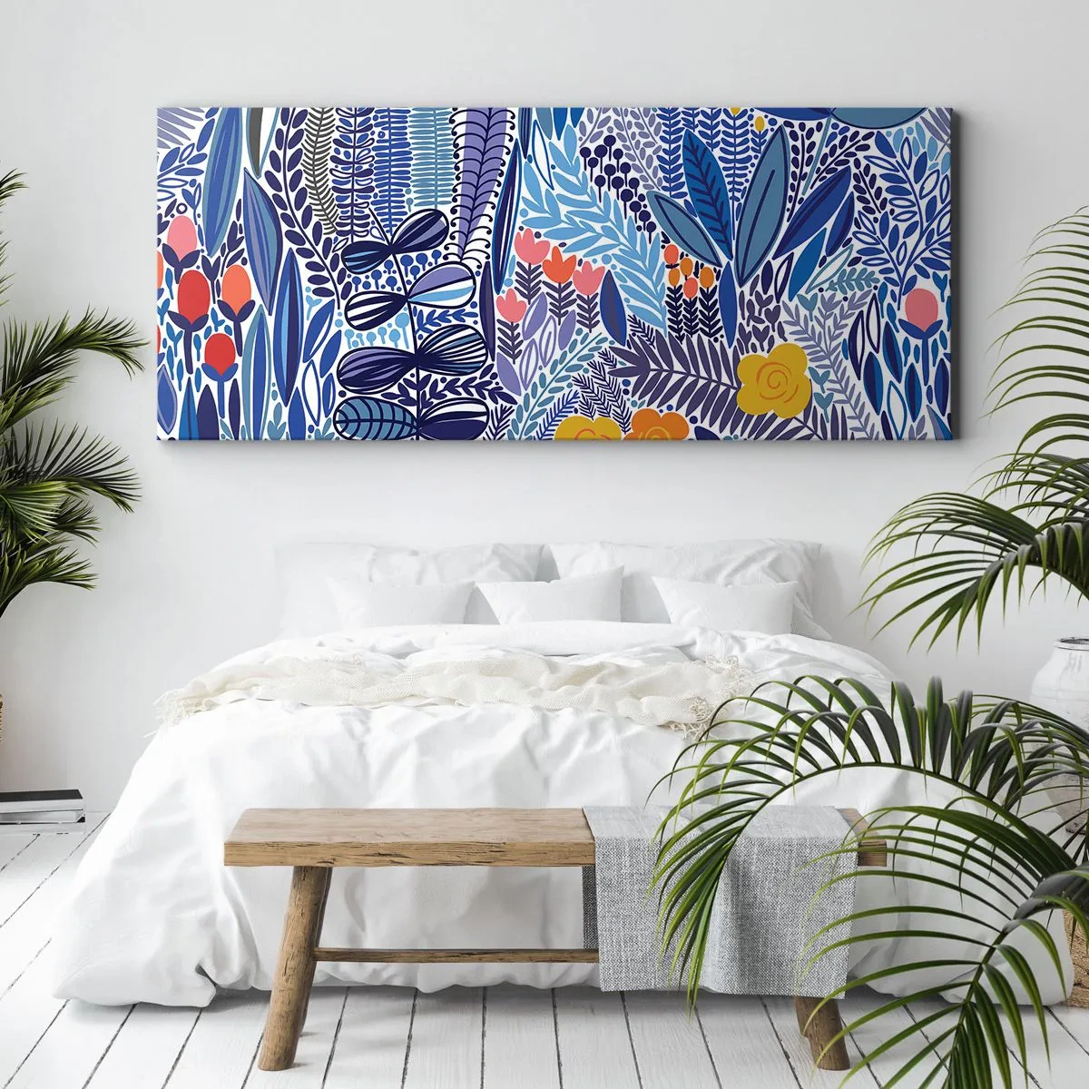 Lærredstryk - Billede på lærred - Hawaiiansk have - 100x40 cm