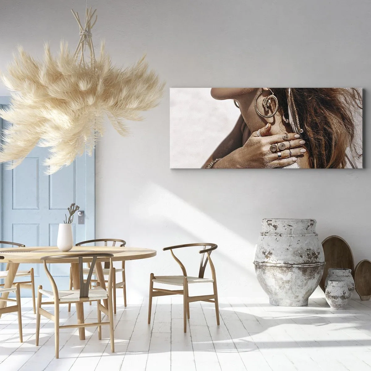 Lærredstryk - Billede på lærred - Dronning af den vilde strand - 140x50 cm