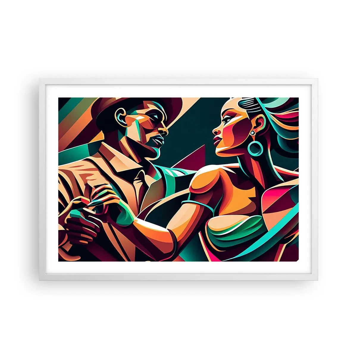 Plakat i hvid ramme - I hjertets rytme - 70x50 cm