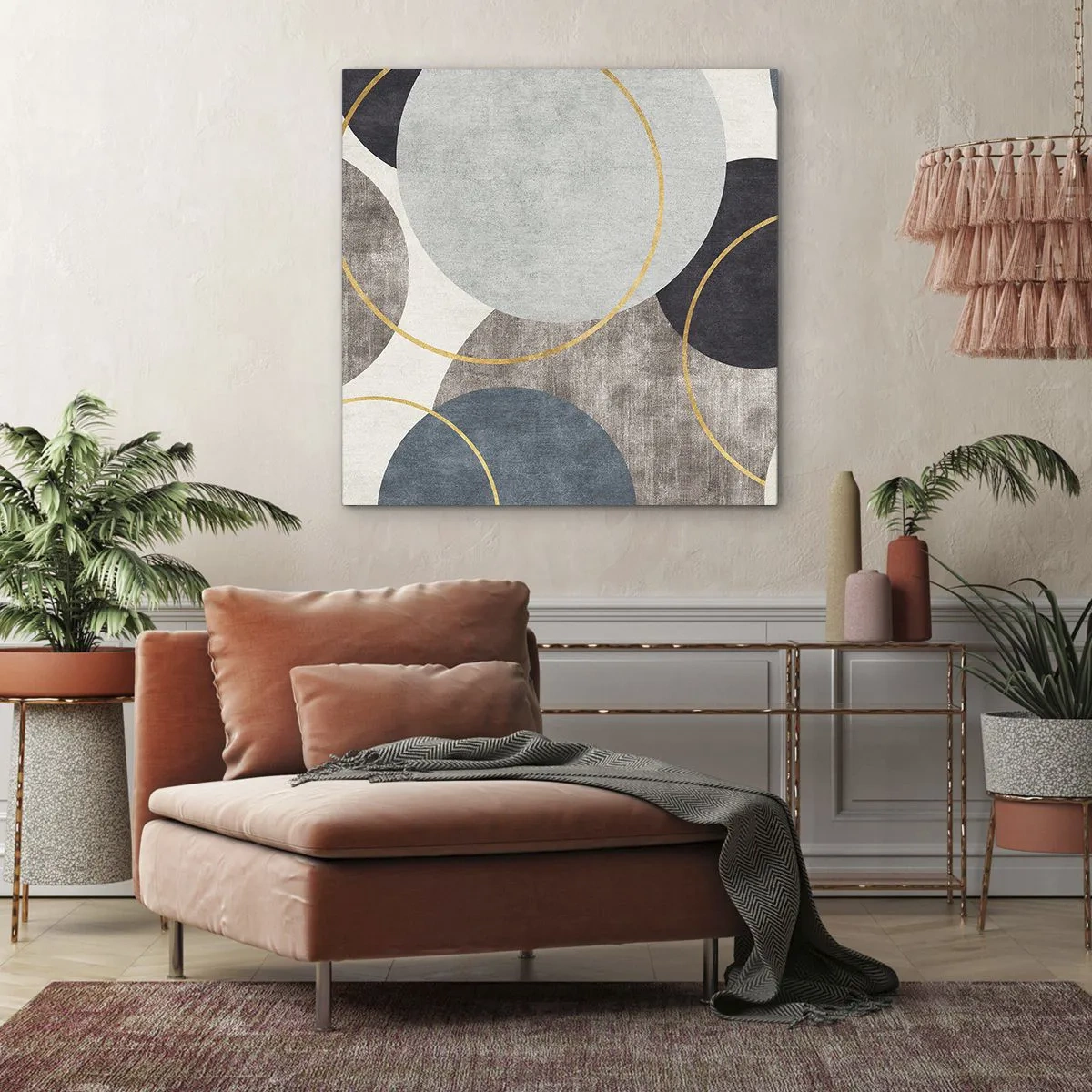 Lærredstryk - Billede på lærred - Hjul efter hjul - 70x70 cm